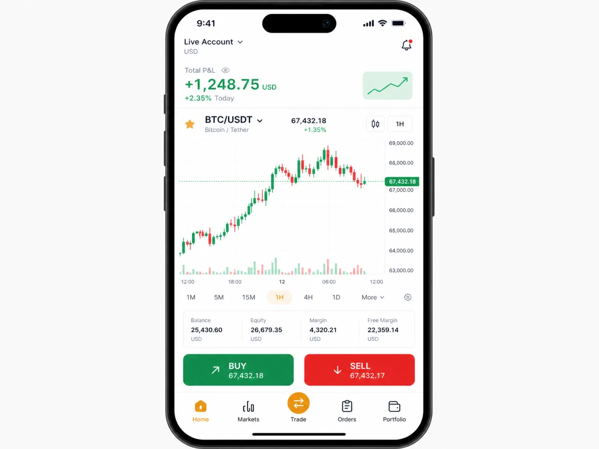 Tzokamirel Es — pantallas de la app de trading móvil